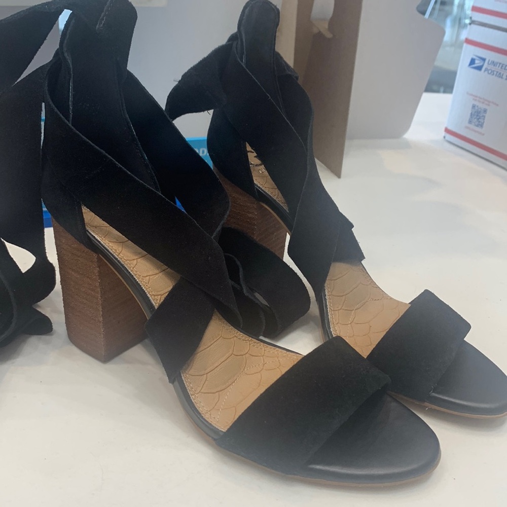 Gianni Bini suede wrap heels